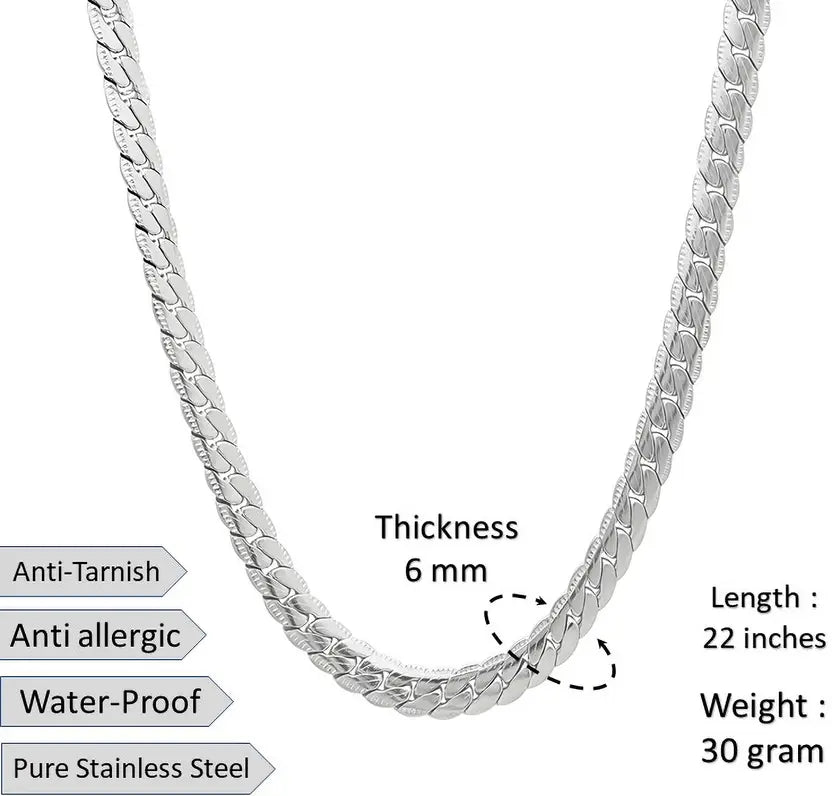 SNAKE SKIN SILVER CHAIN