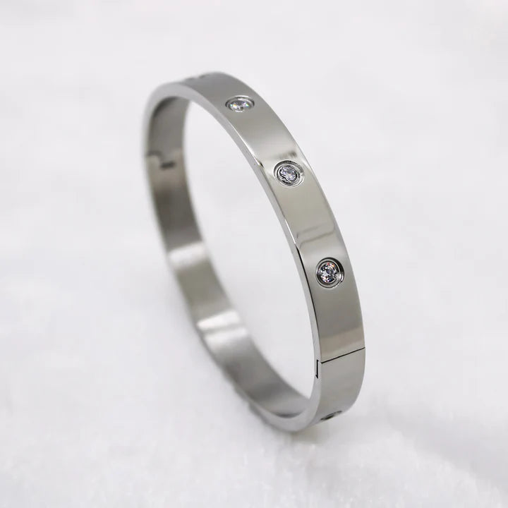 Classic Love Diamond Silver Bracelet