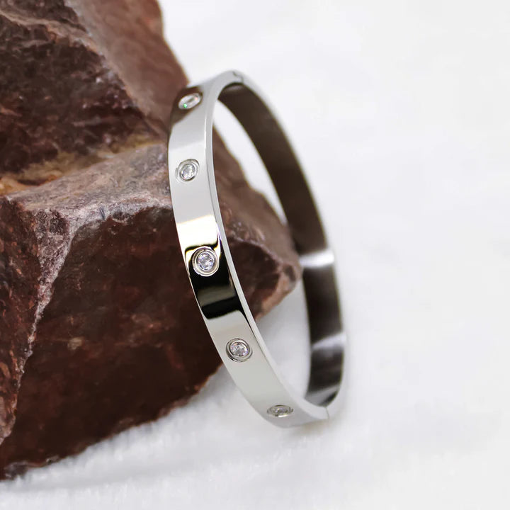 Classic Love Diamond Silver Bracelet