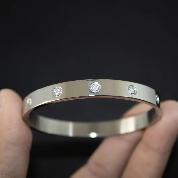 Classic Love Diamond Silver Bracelet