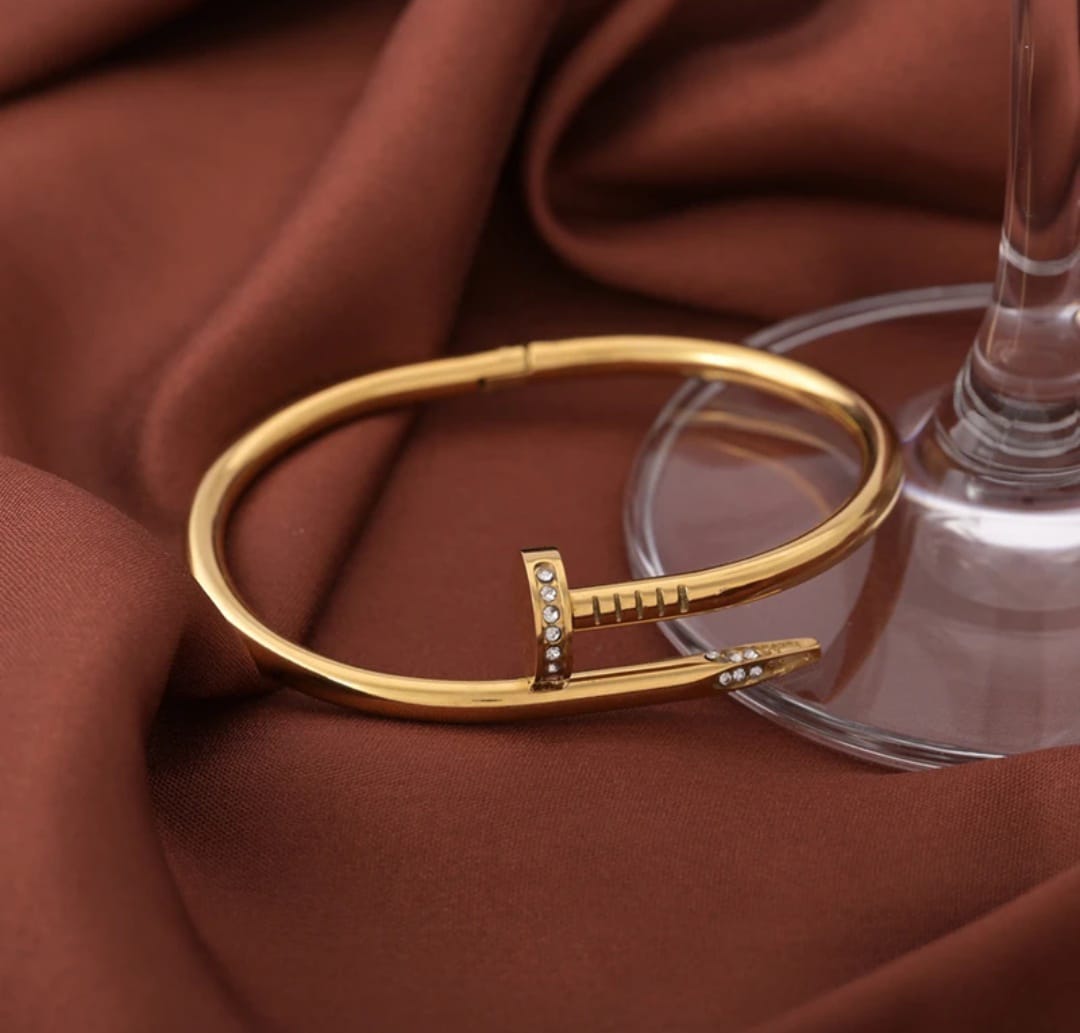 Diamond Nail Cuff Bracelet