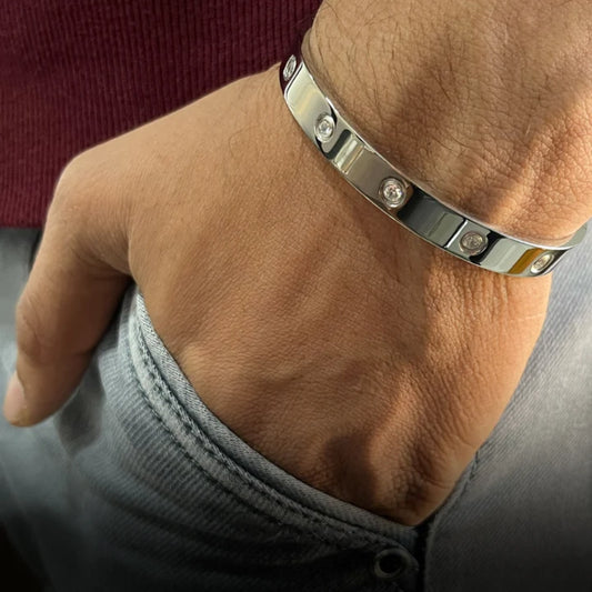 Classic Love Diamond Silver Bracelet