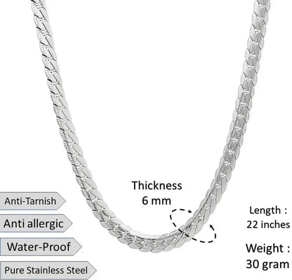SNAKE SKIN SILVER CHAIN