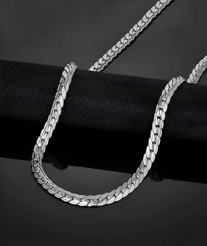 SNAKE SKIN SILVER CHAIN