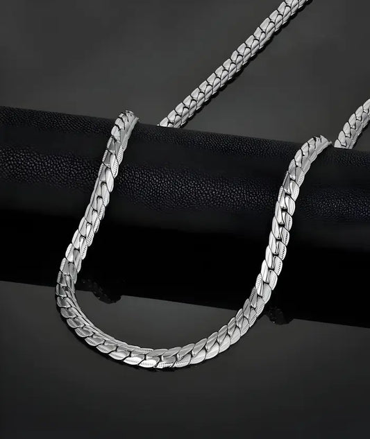 SNAKE SKIN SILVER CHAIN