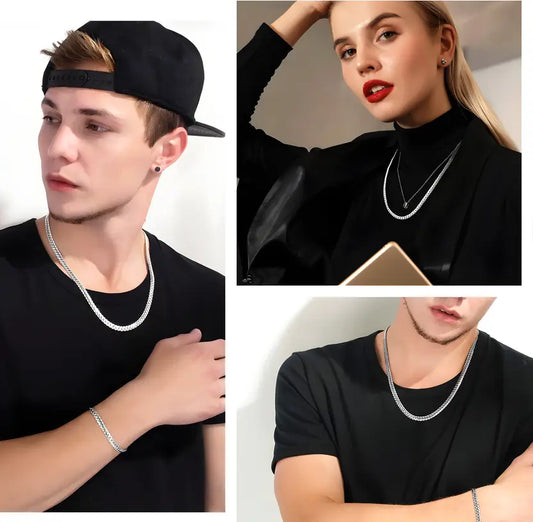 SNAKE SKIN SILVER CHAIN