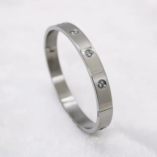 Classic Love Diamond Silver Bracelet